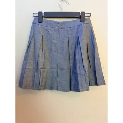 Olivaceous Pleated Lined Schoolgirl Preppy Chic Mini Skirt Gray Small NWT - Thumbnail 5