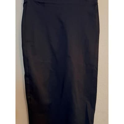 Zara Women's High Elastic Waistband Pull On Pencil Midi Skirt Black S - Thumbnail 6