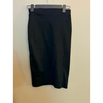 Zara Women's High Elastic Waistband Pull On Pencil Midi Skirt Black S - Thumbnail 5