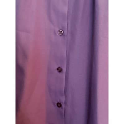 Debut Vintage Style Button Down Ruffled Collar Gathered Detailing Top Purple 12 - Thumbnail 5