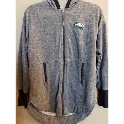 Le Verde Philadelphia Eagles Full Zip Pockets Hoodie Long Sleeve Jacket Gray M - Thumbnail 3
