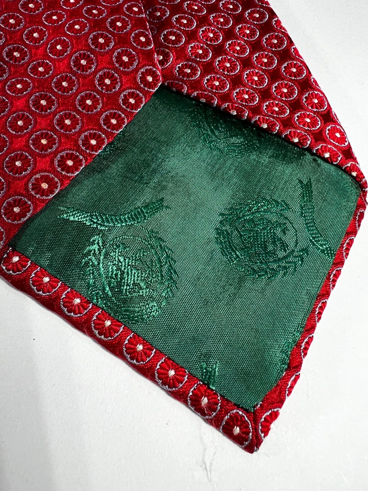 Tommy Hilfiger Necktie 100% Italian Silk Red Blue Vintage Tie - Thumbnail 7