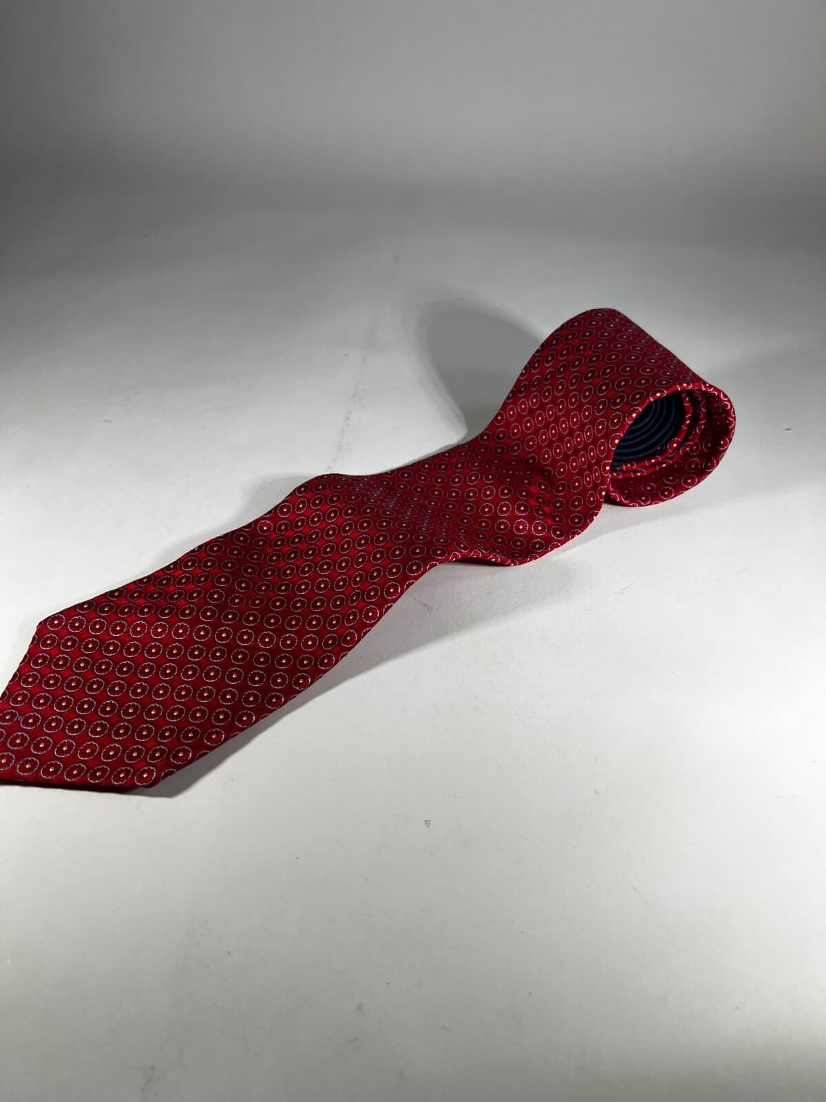 Tommy Hilfiger Necktie 100% Italian Silk Red Blue Vintage Tie - Thumbnail 15