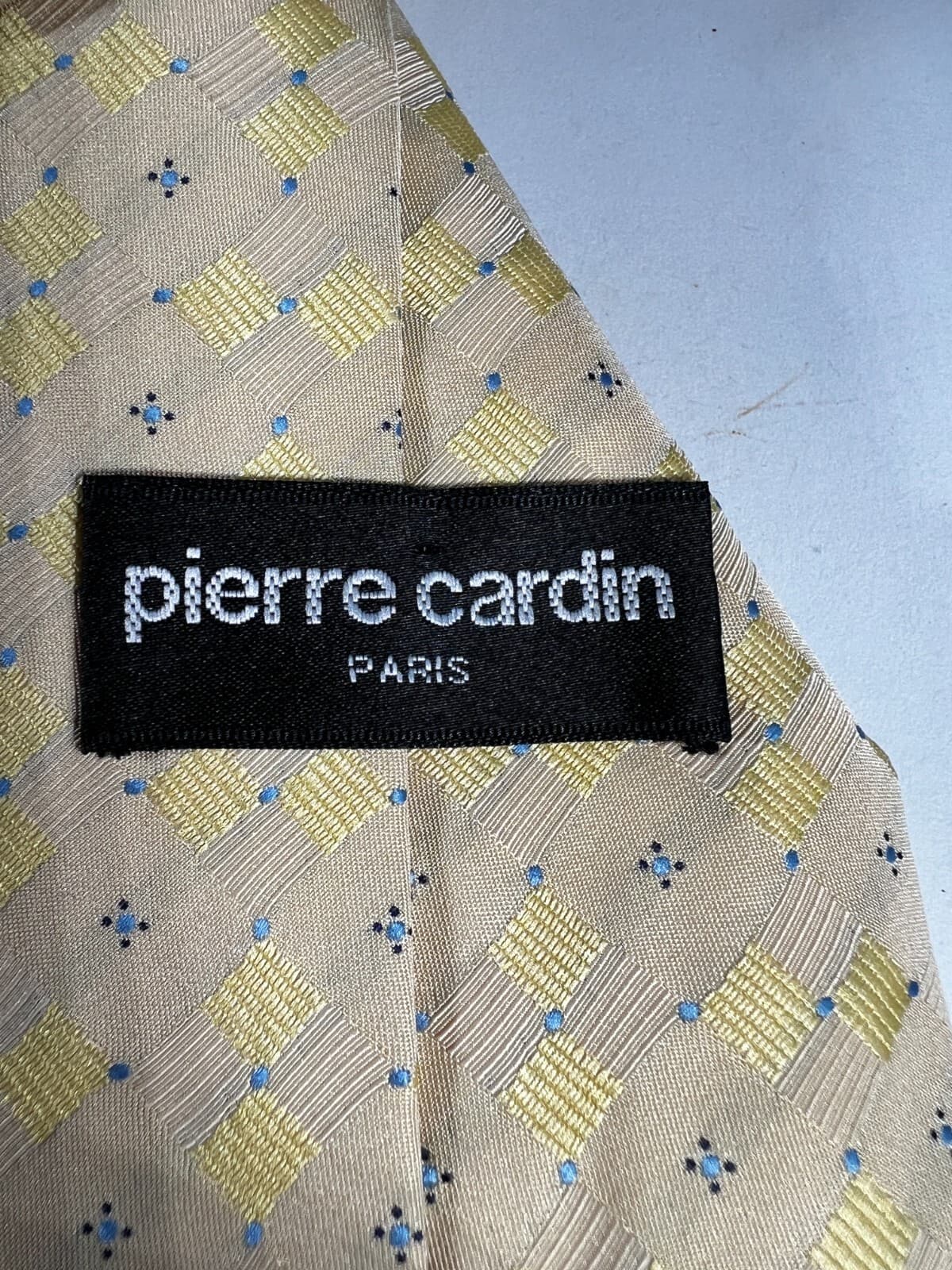Pierre Cardin 100% Silk Tie Necktie Yellow Diamond Vintage - Thumbnail 5