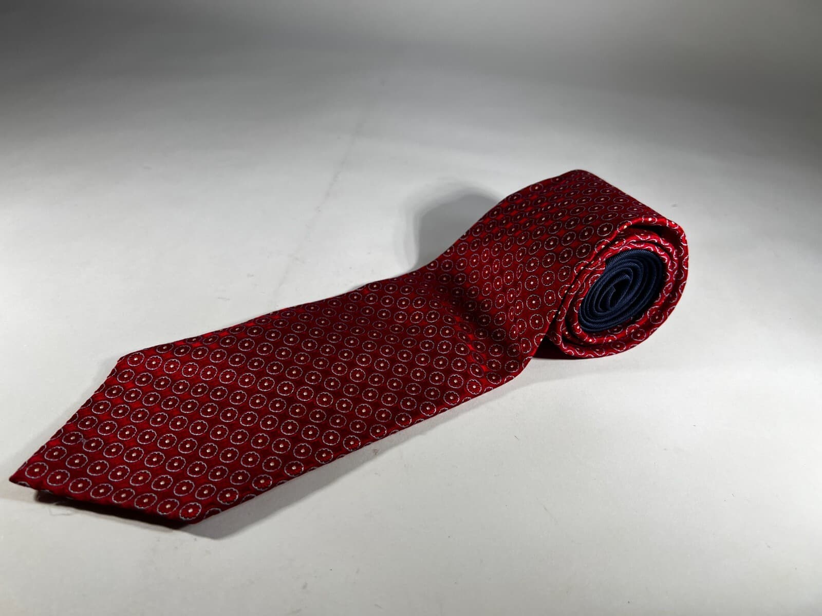 Tommy Hilfiger Necktie 100% Italian Silk Red Blue Vintage Tie - Thumbnail 8