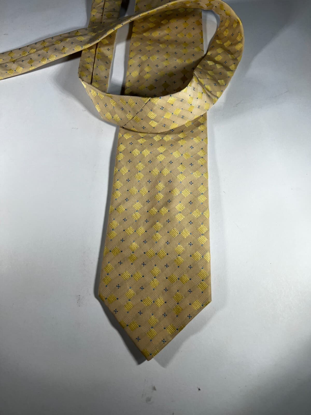 Pierre Cardin 100% Silk Tie Necktie Yellow Diamond Vintage - Thumbnail 2