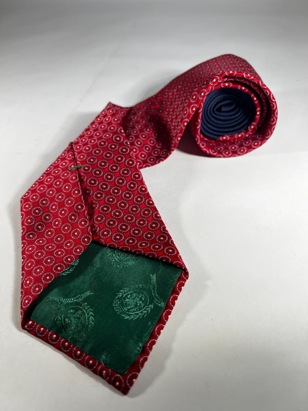 Tommy Hilfiger Necktie 100% Italian Silk Red Blue Vintage Tie - Thumbnail 16