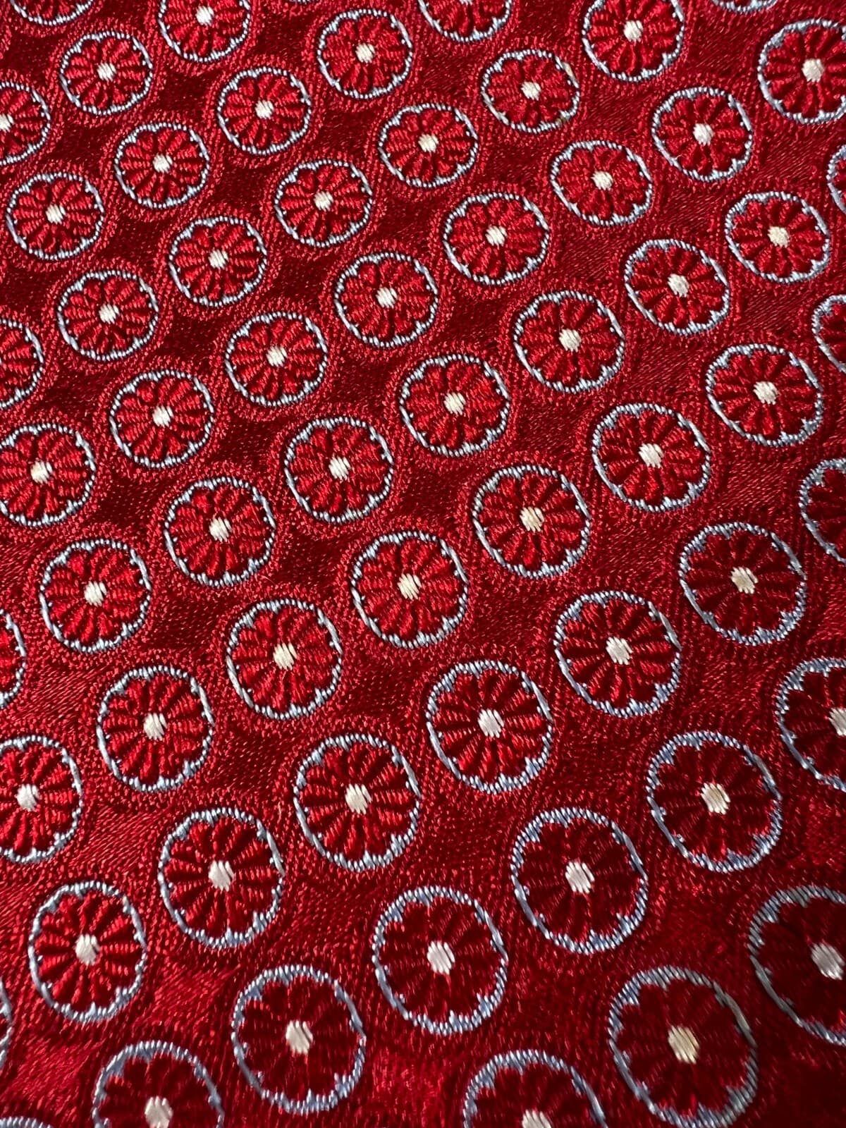 Tommy Hilfiger Necktie 100% Italian Silk Red Blue Vintage Tie - Thumbnail 14