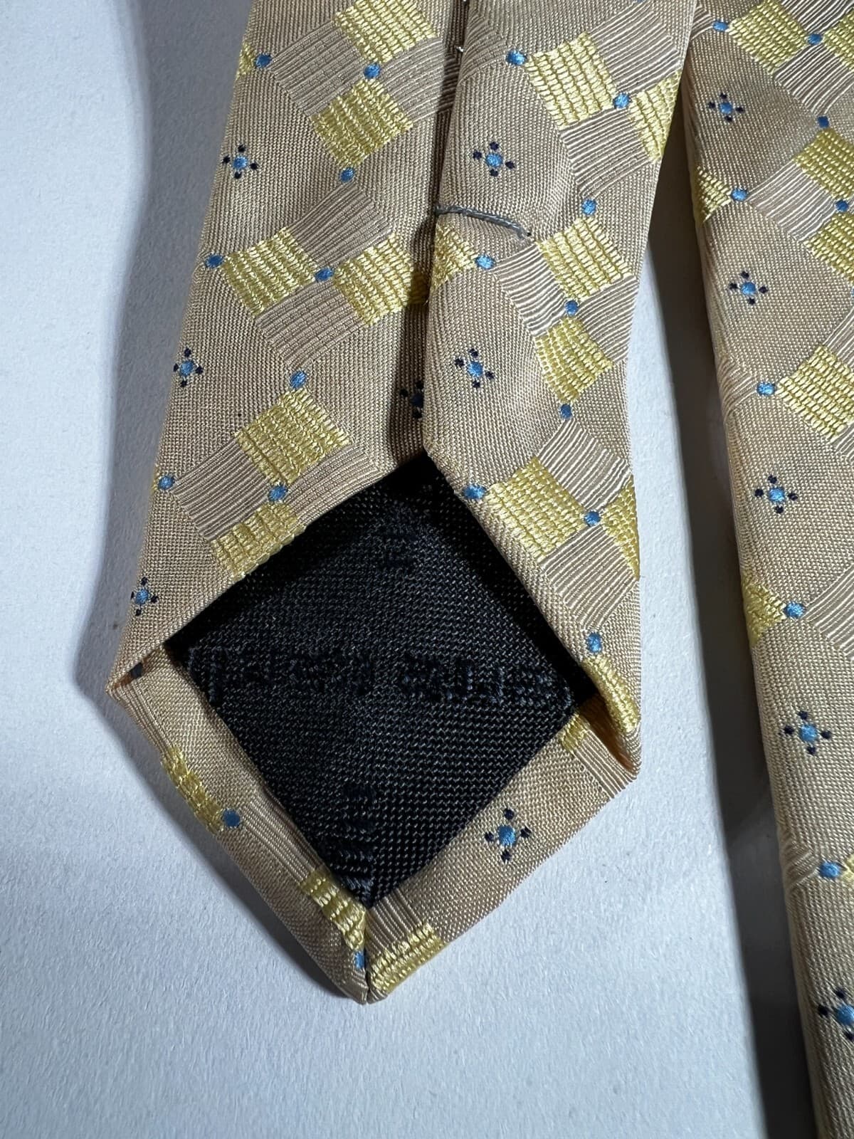 Pierre Cardin 100% Silk Tie Necktie Yellow Diamond Vintage - Thumbnail 6