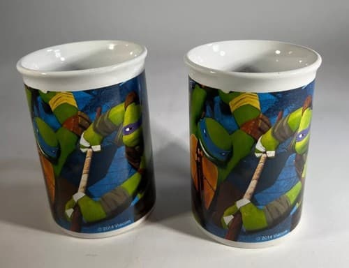 TMNT Teenage Mutant Ninja Turtles 2014 VIACOM Vintage Coffee Mug Set of 2 Cups - Thumbnail 4