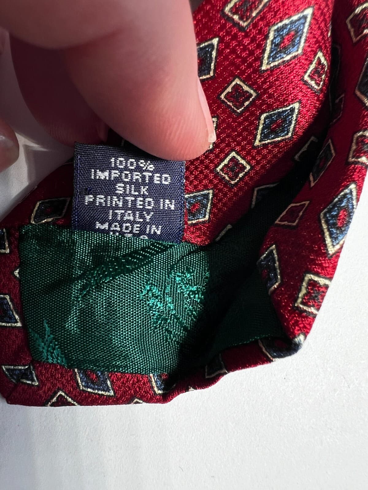 Tommy Hilfiger Necktie 100% Italian Silk Lion Crest Blue Tie - Thumbnail 12