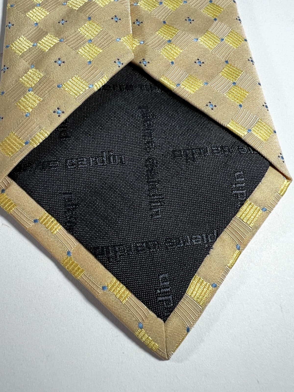 Pierre Cardin 100% Silk Tie Necktie Yellow Diamond Vintage - Thumbnail 4