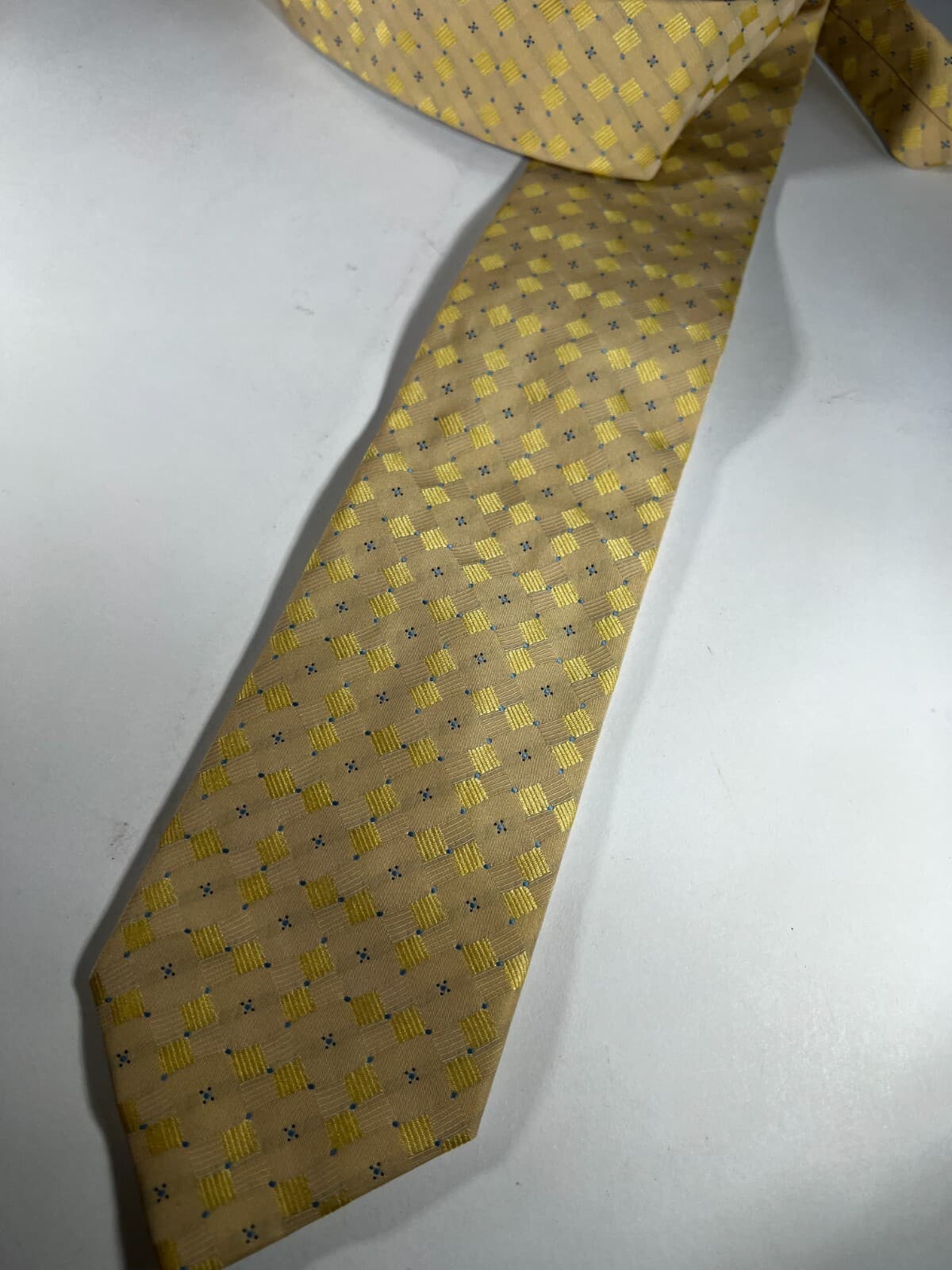 Pierre Cardin 100% Silk Tie Necktie Yellow Diamond Vintage - Thumbnail 9