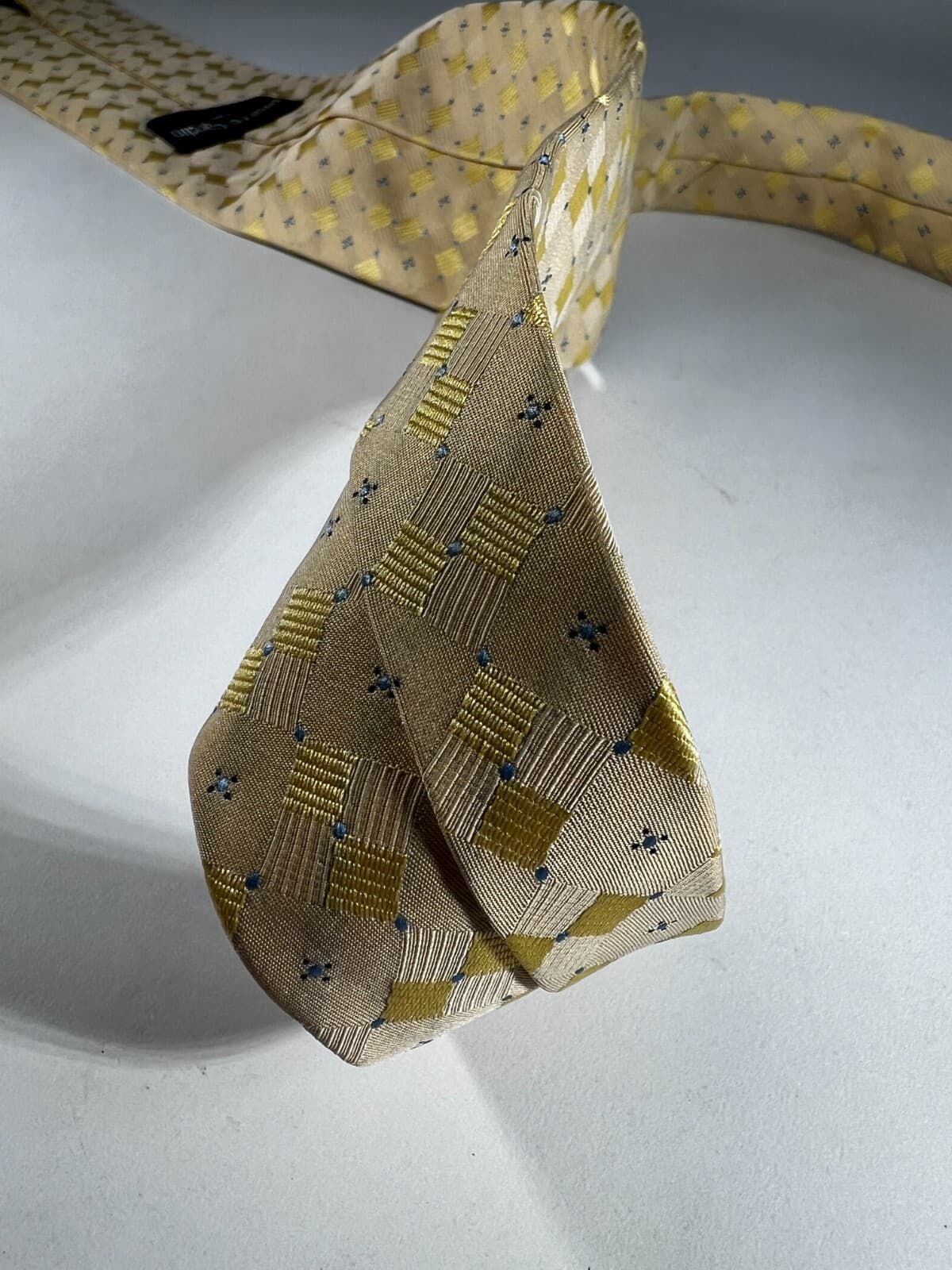 Pierre Cardin 100% Silk Tie Necktie Yellow Diamond Vintage - Thumbnail 10