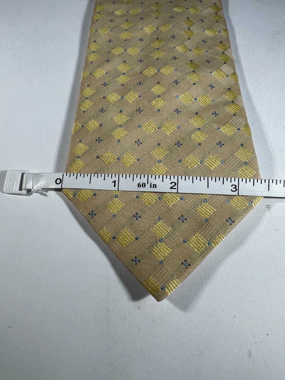 Pierre Cardin 100% Silk Tie Necktie Yellow Diamond Vintage - Thumbnail 7