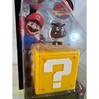 NEW The Super Mario Bros Movie Goomba Mini Figure With Question Block - Thumbnail 2