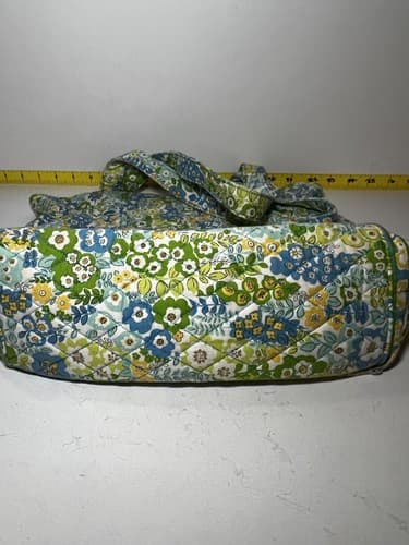 VERA BRADLEY Green Yellow Blue Petals Quilted Floral Tote Shoulder Bag Purse - Thumbnail 10