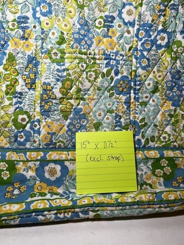 VERA BRADLEY Green Yellow Blue Petals Quilted Floral Tote Shoulder Bag Purse - Thumbnail 11