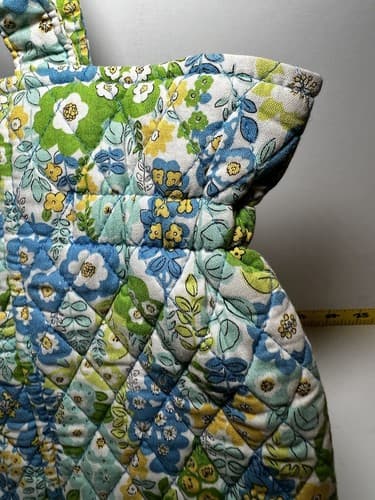 VERA BRADLEY Green Yellow Blue Petals Quilted Floral Tote Shoulder Bag Purse - Thumbnail 4