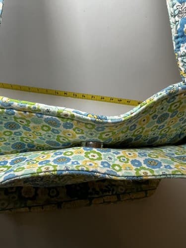 VERA BRADLEY Green Yellow Blue Petals Quilted Floral Tote Shoulder Bag Purse - Thumbnail 7