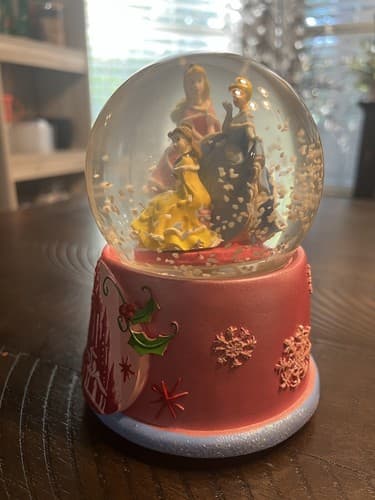 Disney Princess Snowglobe Music Box Sleeping Beauty Belle Cinderella Kcares 6.5" - Thumbnail 2