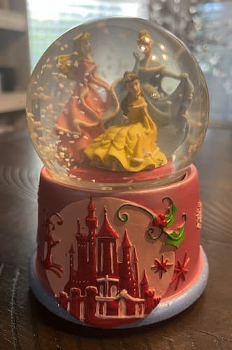 Disney Princess Snowglobe Music Box Sleeping Beauty Belle Cinderella Kcares 6.5"
