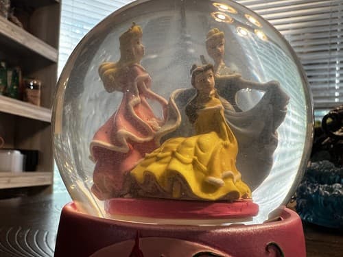 Disney Princess Snowglobe Music Box Sleeping Beauty Belle Cinderella Kcares 6.5" - Thumbnail 7