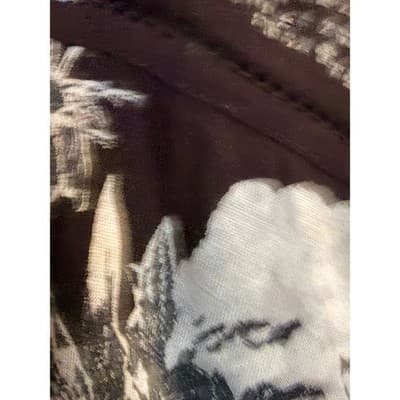 H&M Women's Floral Blouse Oversized Relaxed Short Sleeve Top Black White XS - Thumbnail 4
