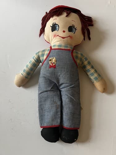 Vintage Knickerbocker Joy Of A Toy Dolls of Distinction Boy Rag Doll Overalls