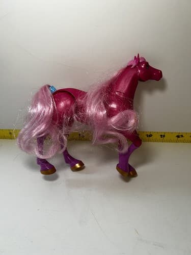 Hairmazing Horse Movable Posable Legs Hot Pink Gold Horseshoes - Thumbnail 3