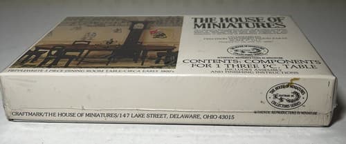 The House of Miniatures Kit 40006 Hepplewhite 3 pc Dining Room Table NEW SEALED - Thumbnail 6