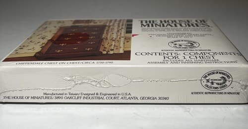 The House of Miniatures Kit 40009 Chippendale Chest On Chest NEW SEALED vtg - Thumbnail 5