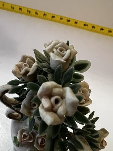 Porcelain Roses In Bisque Bud Vase Victorian Flowers Rose Bouquet Vintage - Thumbnail 9