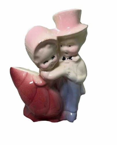 Vintage 1950s Dancing Courting Boy Girl Couple Planter Ceramic Japan - Thumbnail 2