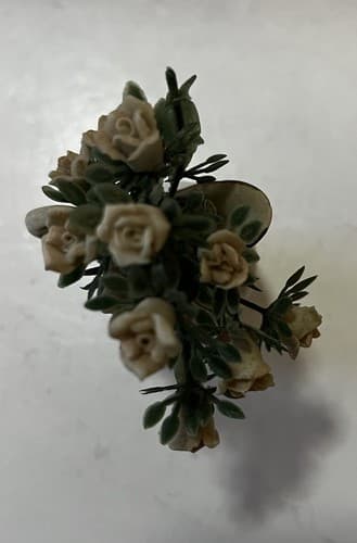 Porcelain Roses In Bisque Bud Vase Victorian Flowers Rose Bouquet Vintage - Thumbnail 13