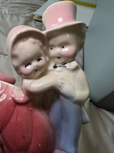 Vintage 1950s Dancing Courting Boy Girl Couple Planter Ceramic Japan - Thumbnail 7