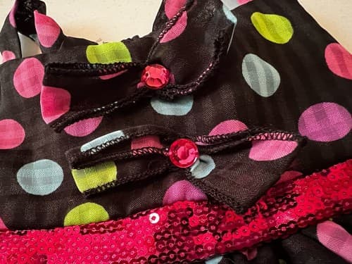 Build A Bear Vintage Black Dress Colorful Polkadot Rare Teddy Clothes BABW - Thumbnail 3