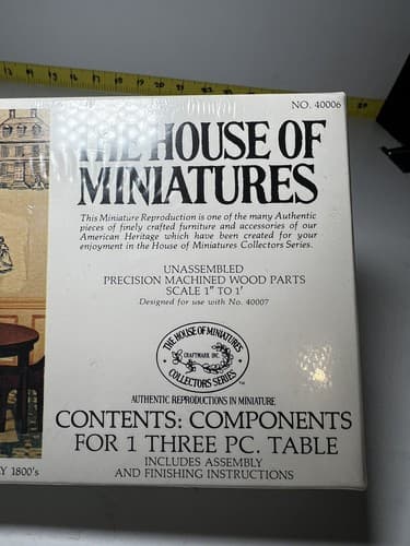 The House of Miniatures Kit 40006 Hepplewhite 3 pc Dining Room Table NEW SEALED - Thumbnail 8