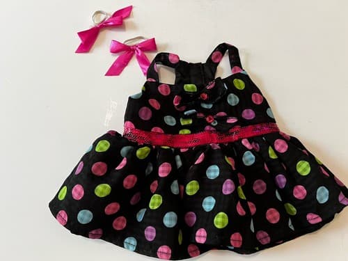 Build A Bear Vintage Black Dress Colorful Polkadot Rare Teddy Clothes BABW - Thumbnail 10