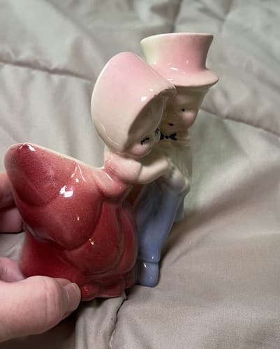 Vintage 1950s Dancing Courting Boy Girl Couple Planter Ceramic Japan - Thumbnail 5
