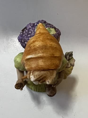Hummel Type SIGNED Figurine of Girl with Walking Stick and Basket Flowers Large - Thumbnail 11