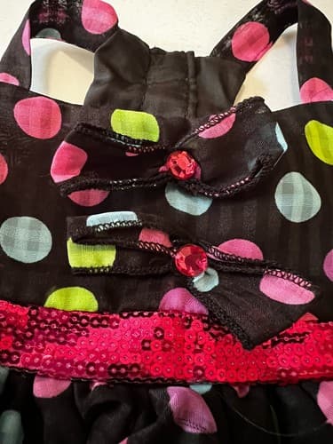 Build A Bear Vintage Black Dress Colorful Polkadot Rare Teddy Clothes BABW - Thumbnail 8