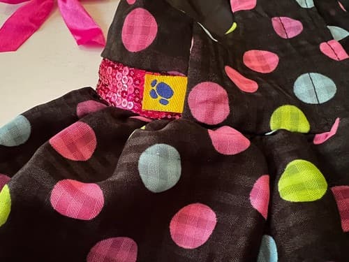 Build A Bear Vintage Black Dress Colorful Polkadot Rare Teddy Clothes BABW - Thumbnail 5