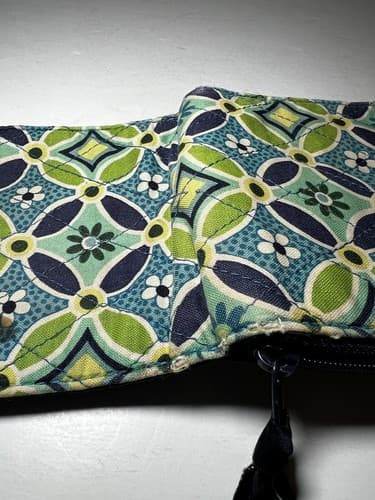 VERA BRADLEY Navy Blue Green Teal Geometric Quilted Wallet - Thumbnail 7