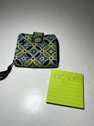 VERA BRADLEY Navy Blue Green Teal Geometric Quilted Wallet - Thumbnail 12