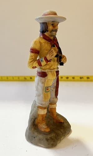 Western Cowboy Porcelain Figurine Rifle Hat Chaps Man Figure Vintage Country - Thumbnail 6
