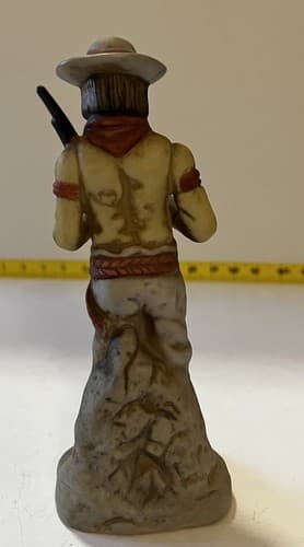 Western Cowboy Porcelain Figurine Rifle Hat Chaps Man Figure Vintage Country - Thumbnail 4