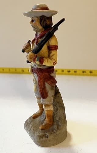 Western Cowboy Porcelain Figurine Rifle Hat Chaps Man Figure Vintage Country - Thumbnail 2