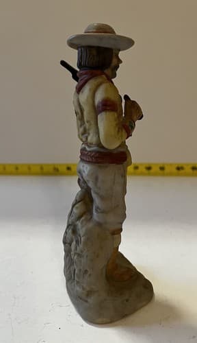 Western Cowboy Porcelain Figurine Rifle Hat Chaps Man Figure Vintage Country - Thumbnail 5