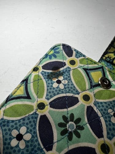 VERA BRADLEY Navy Blue Green Teal Geometric Quilted Wallet - Thumbnail 4